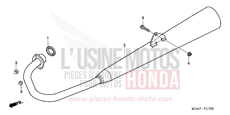 EXHAUST MUFFLER for CG125 TITAN ES FORCE SILVER METALLIC (NH411) from 2004